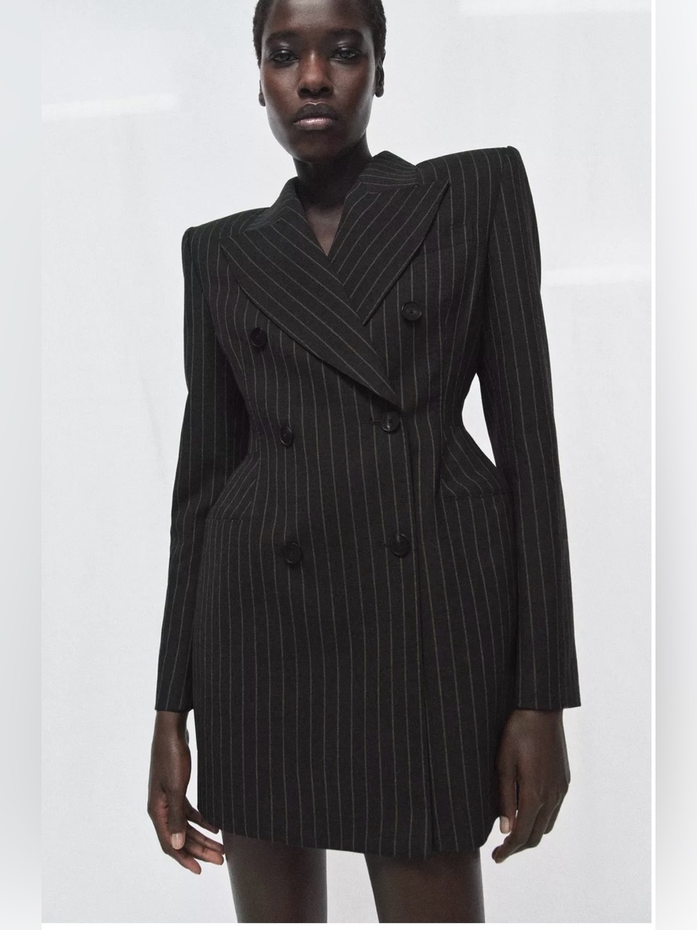 Zara viral Notched lapel collar blazer dress.